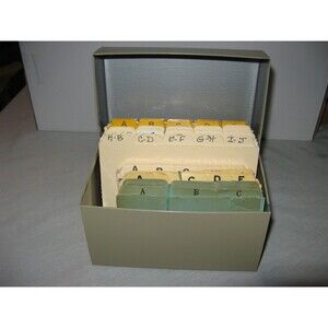 Kitchen Recipe Metal Storage Box with Dividers 4.5 x 6.5 inches